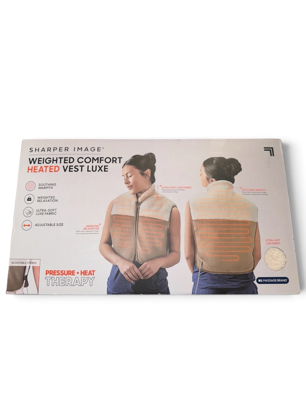 Sharper Image Heated Weighted Comfort Vest - Beige & Cream (OS)